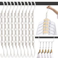 Space Saving Hangers, 10PCS Magic Hangers, 5 Holes Sturdy Plastic Hanger Clothes Organizer, Closet Organizers and Storage