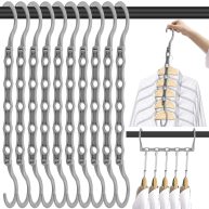 Space Saving Hangers, 10PCS Magic Hangers, 5 Holes Sturdy Plastic Hanger Clothes Organizer, Closet Organizers and Storage