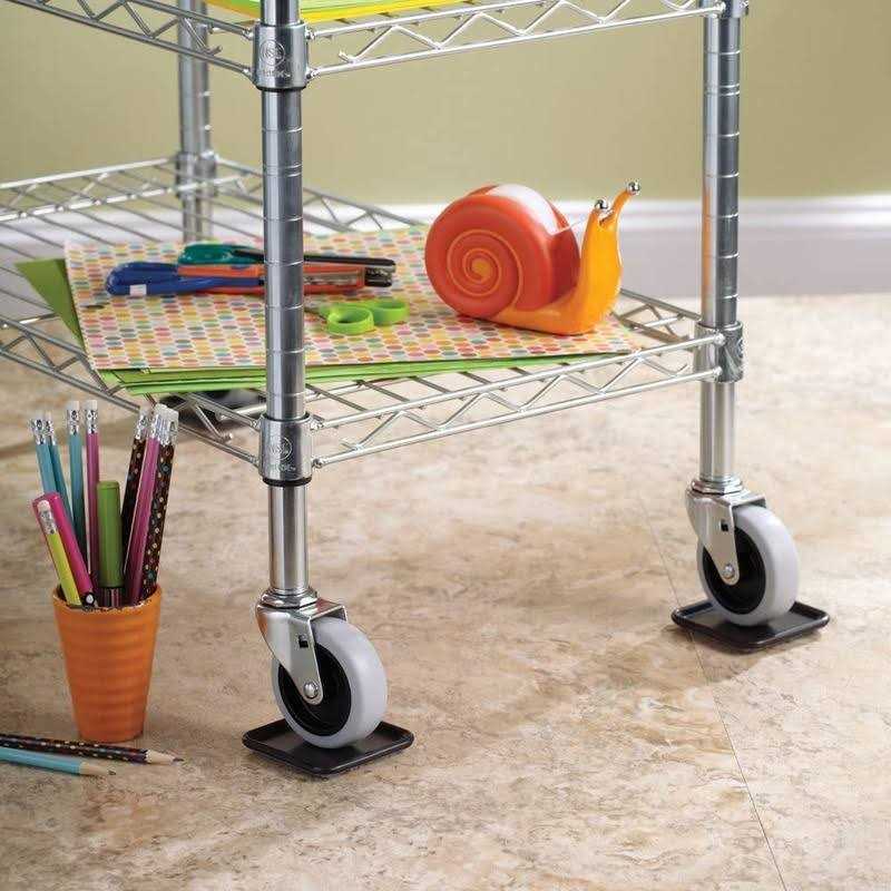 Softtouch 2 1/2′ Square Reusable Carpet Bottom Furniture Caster Cups to Protect Hardwood Tile or Laminate Floors - Image 4