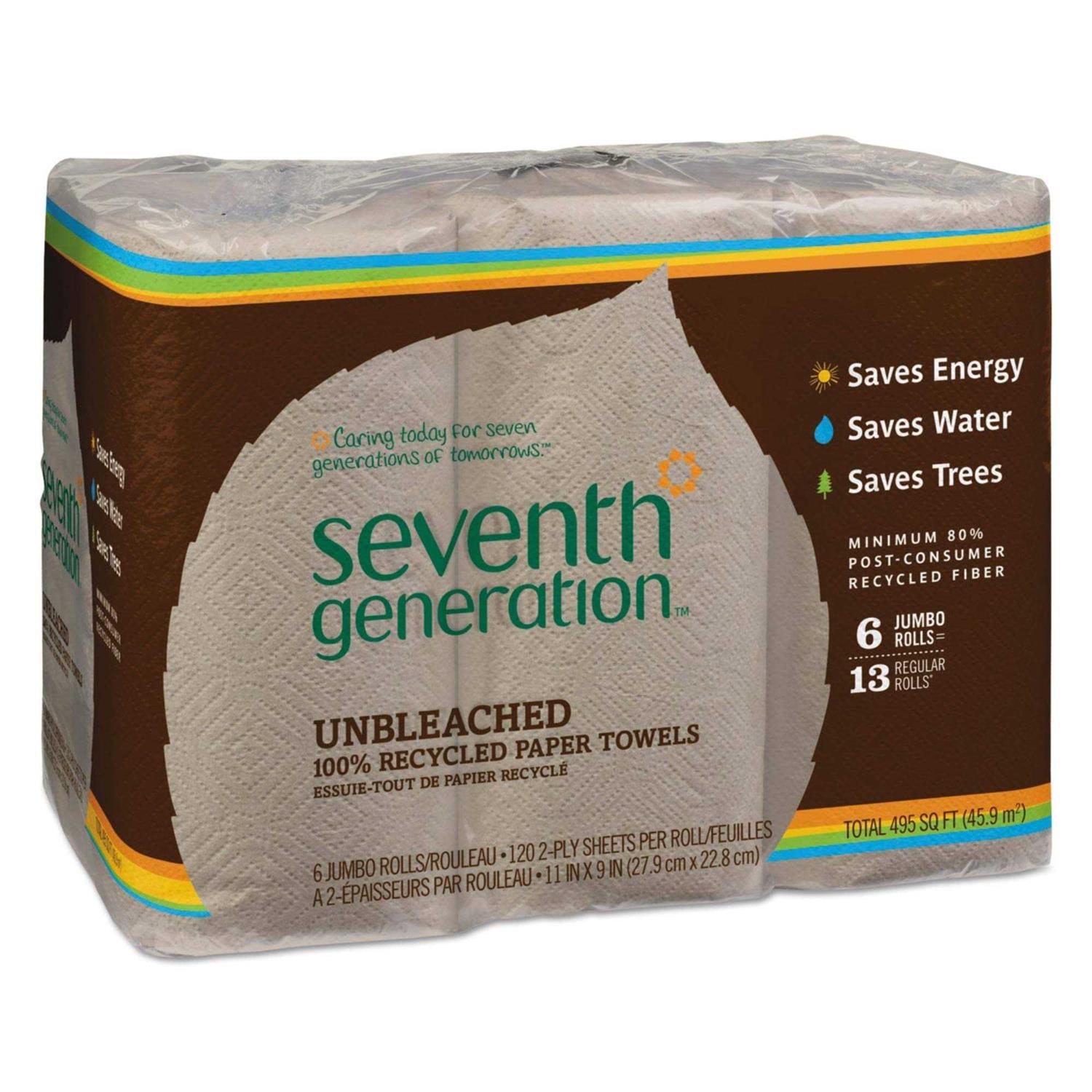 Seventh Generation Unbleached 100% Recycled Paper Towels