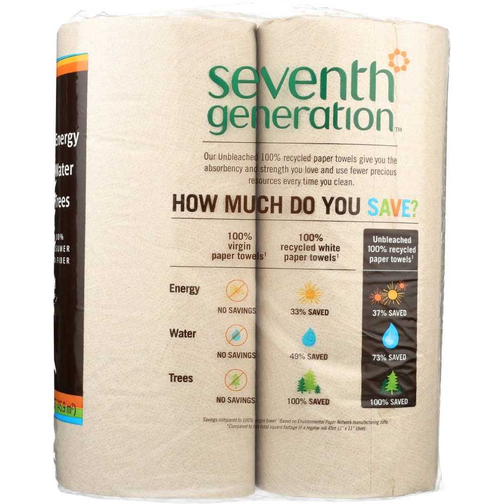 Seventh Generation Unbleached 100% Recycled Paper Towels - Image 4