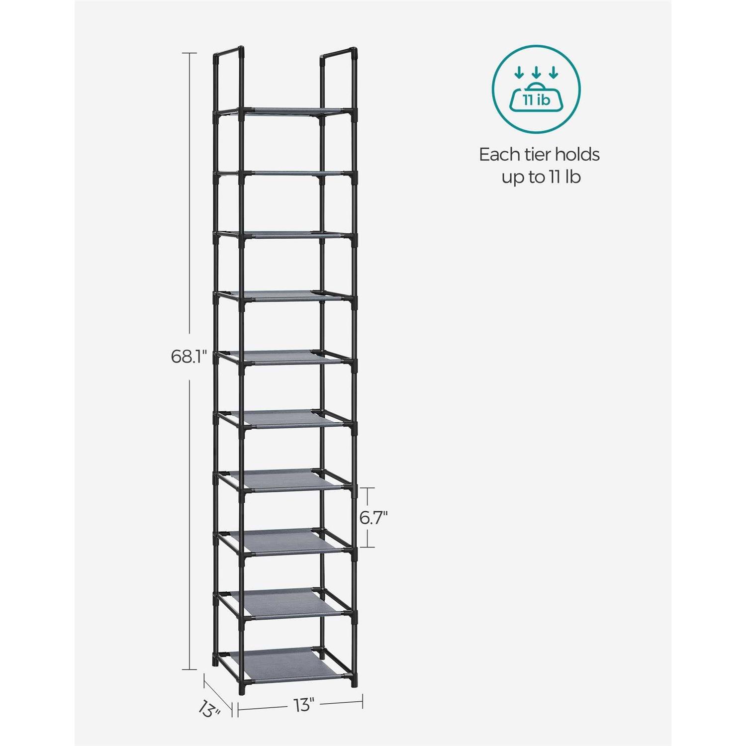 Songmics Shoe Rack 10 Tier Shoe Shelf - Image 2
