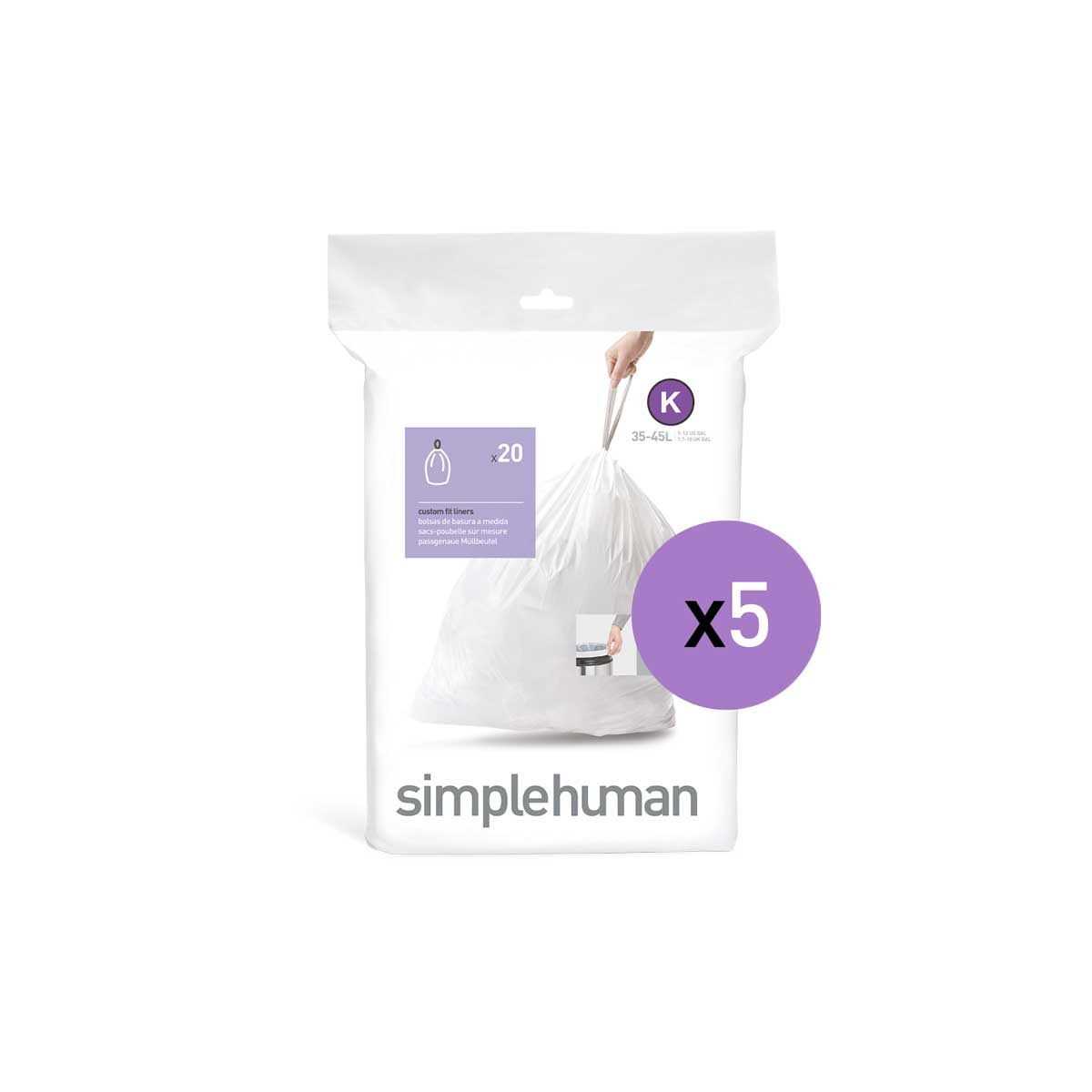 simplehuman Code K 240-pack 35-45-Liter Custom Fit liners White CW0260MC - Image 2