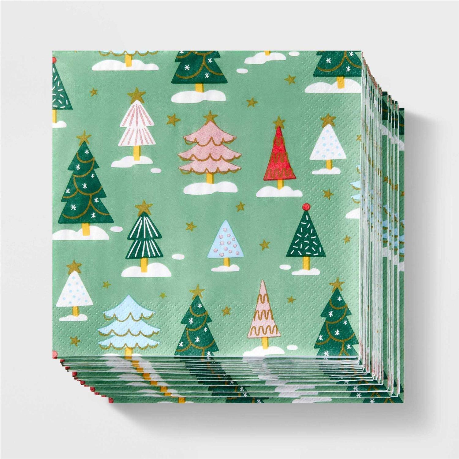 Spritz 20ct Christmas Tree Green Napkin