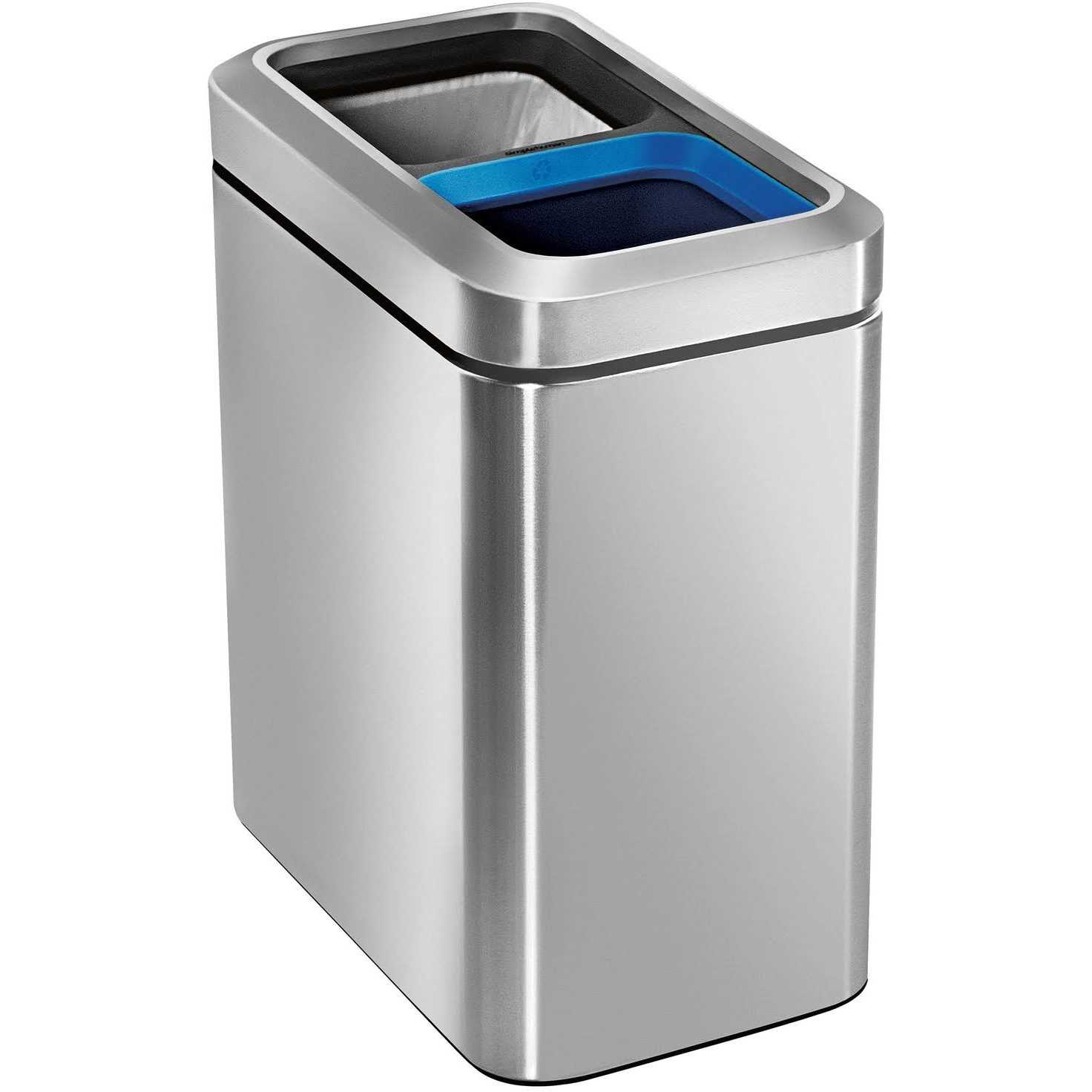 simplehuman Slim Open Recycler Trash Can