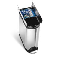 simplehuman Brushed Stainless Steel 40-Liter Butterfly Recycler Trash Can