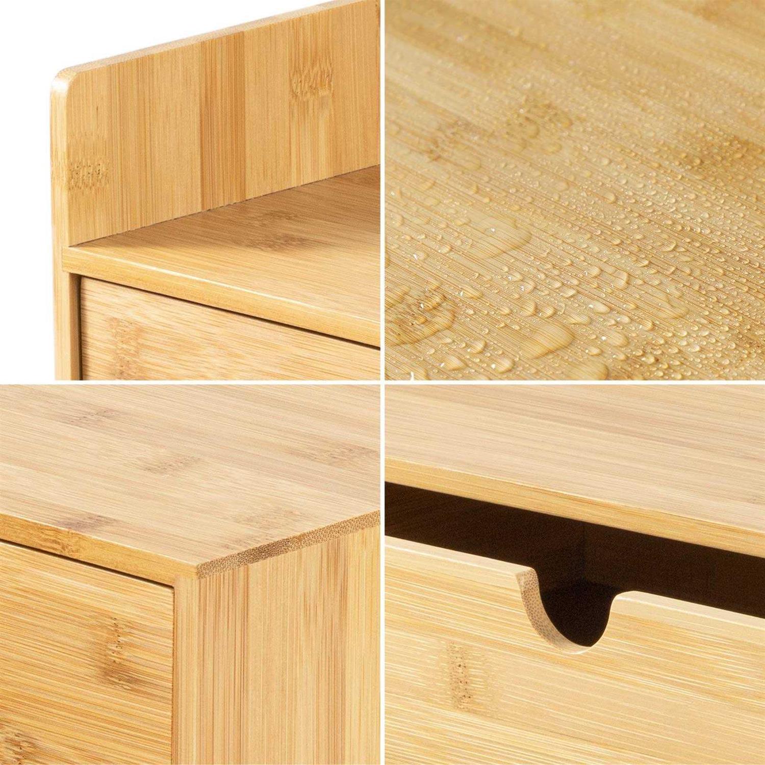 Wisuce 100 Original Bamboo Desk Organizer Mini Bamboo Desk Drawer Tabletop Storage Organization Box for Office Home Toiletries - Image 5