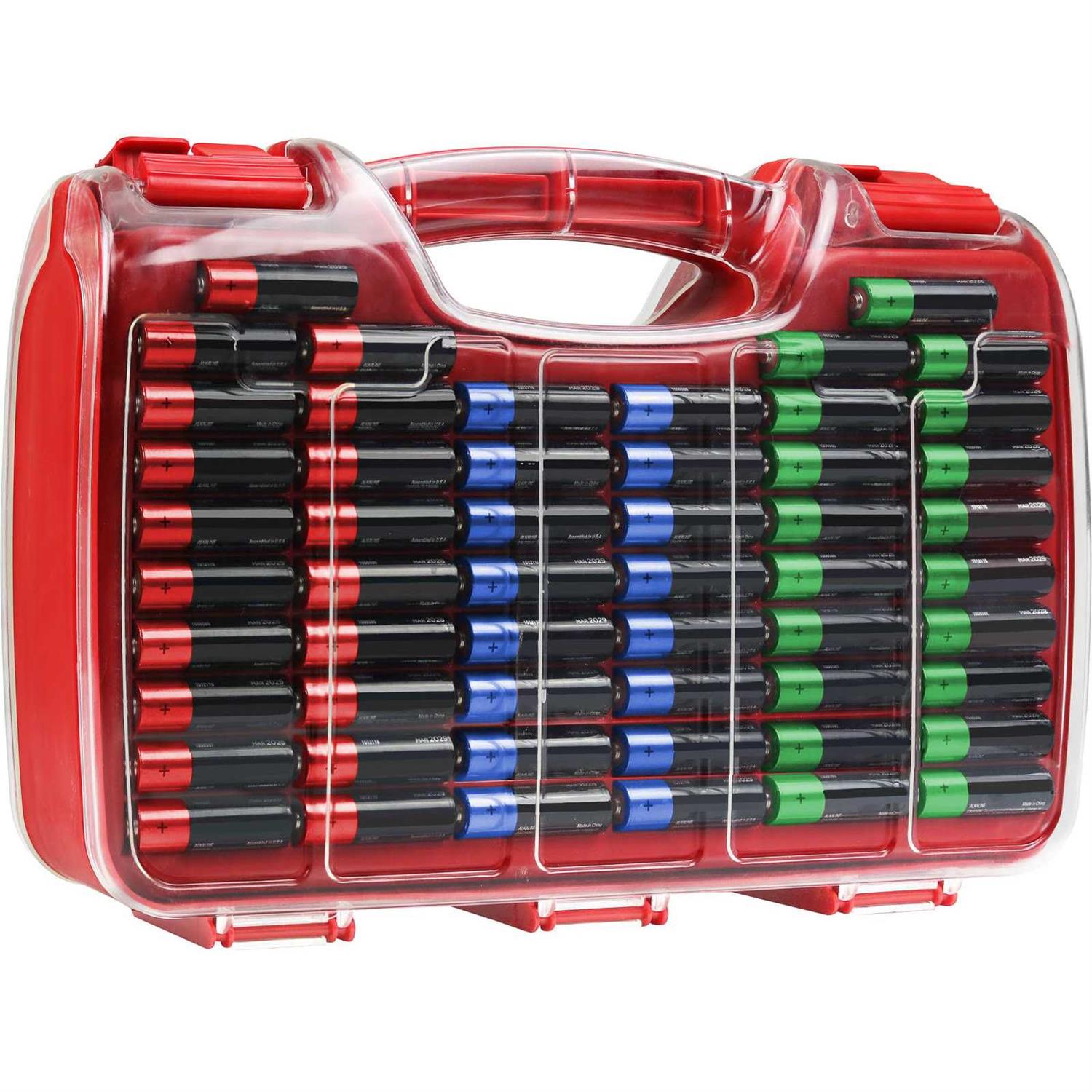 The Battery Organizer Storage Case with Hinged Clear Cover Battery Tester - Image 3