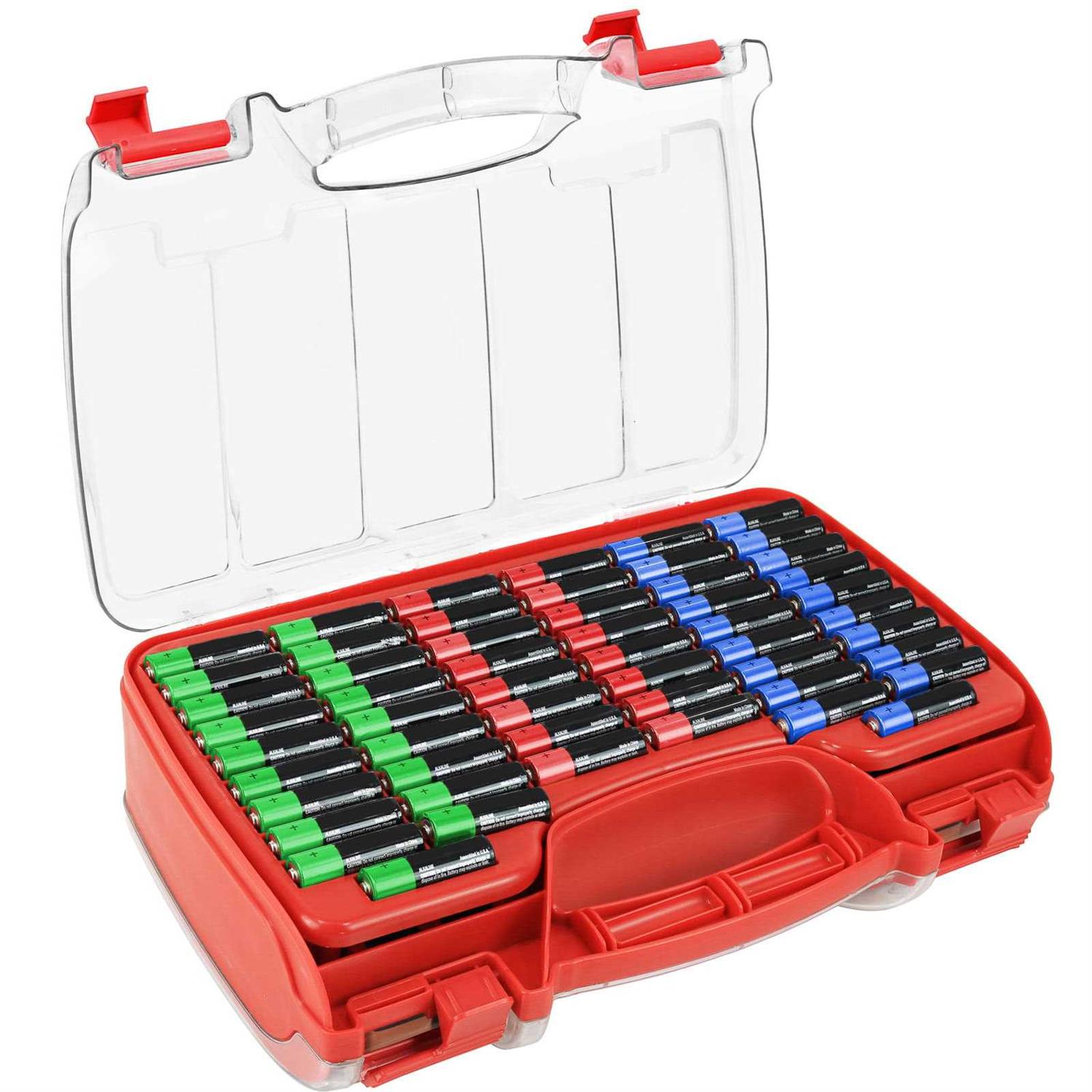 The Battery Organizer Storage Case with Hinged Clear Cover Battery Tester - Image 5