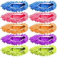 Tamicy Mop Slippers Shoes 5 Pairs Microfiber Cleaning House Mop Slippers Floor Cleaning Tools Shoe Cover Soft Washable Reusable