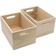 Sorbus Unfinished Wood Crates Organizer Bins Wooden Box for Pantry Organizer Storage