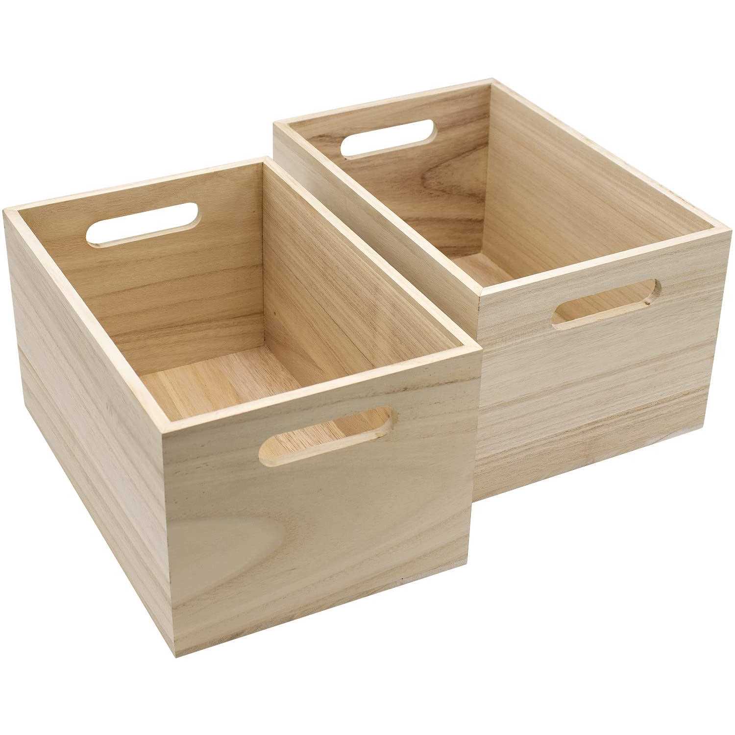 Sorbus Unfinished Wood Crates Organizer Bins Wooden Box for Pantry Organizer Storage
