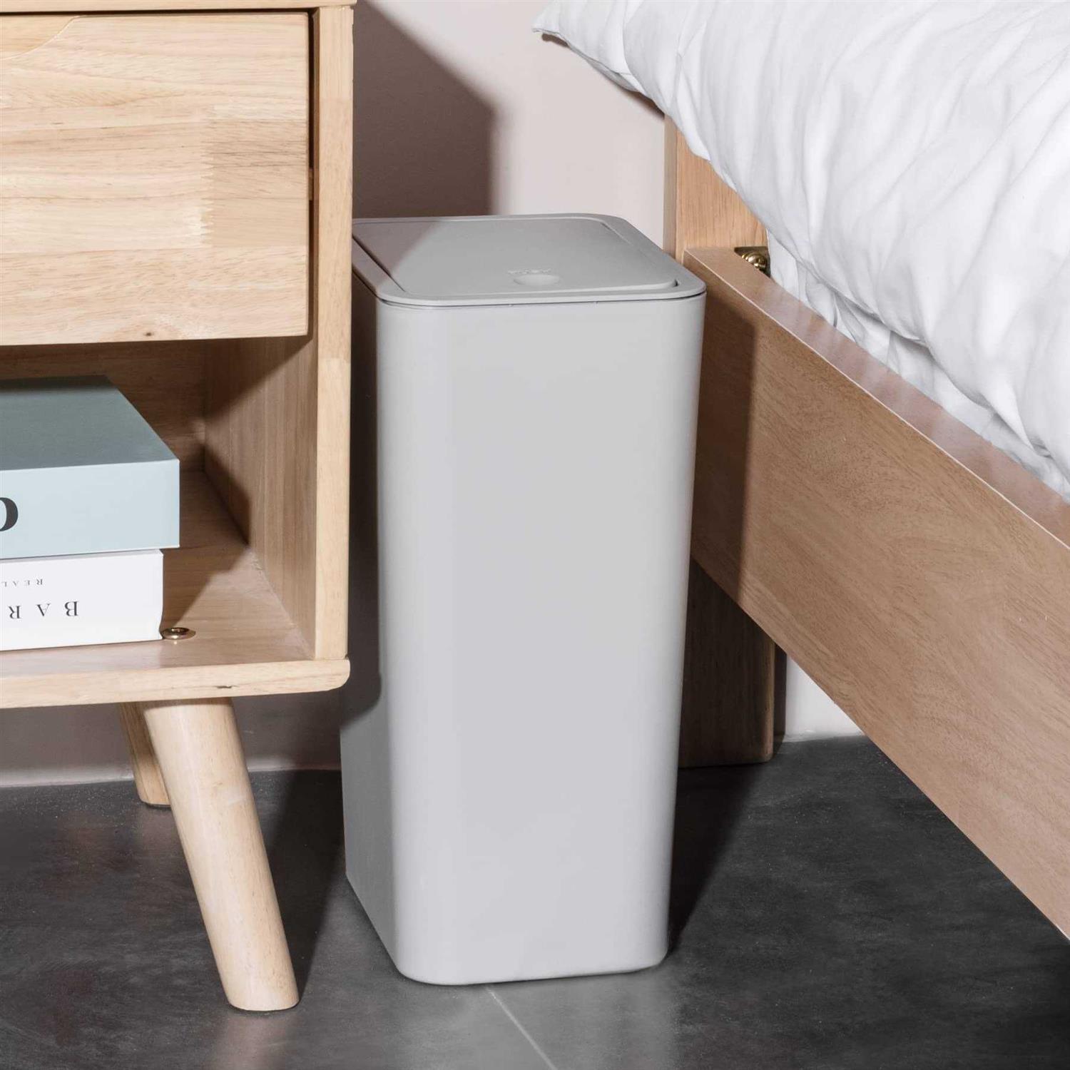 TrashAid Bathroom Trash Can with Lid 2.6 Gallon / 10 Liter Small Garbage Can with Press Top Lid - Image 3