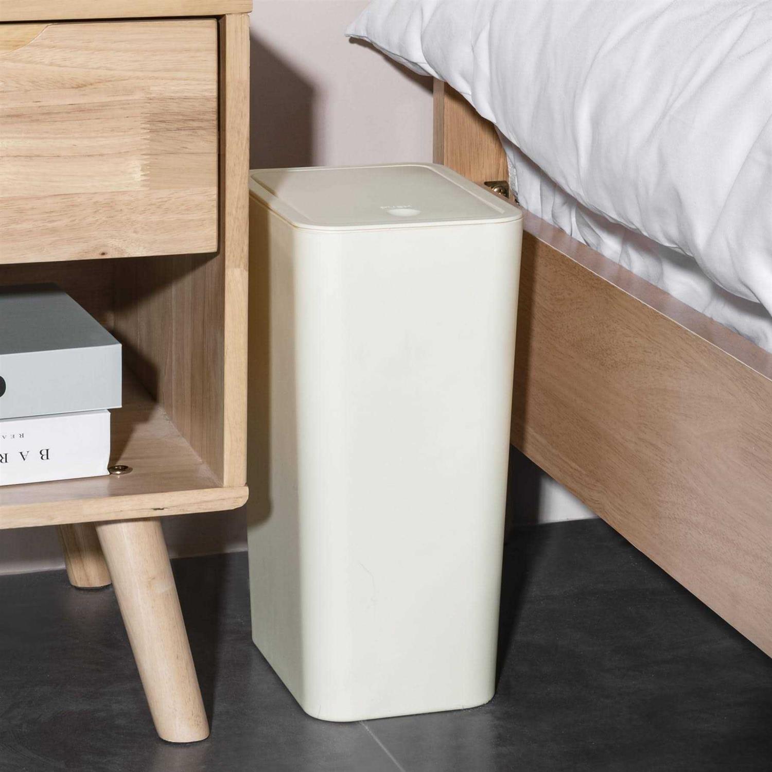 TrashAid Bathroom Trash Can with Lid 2.6 Gallon / 10 Liter Small Garbage Can with Press Top Lid - Image 5