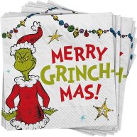 Traditional Grinch Merry Grinchmas Beverage Napkins