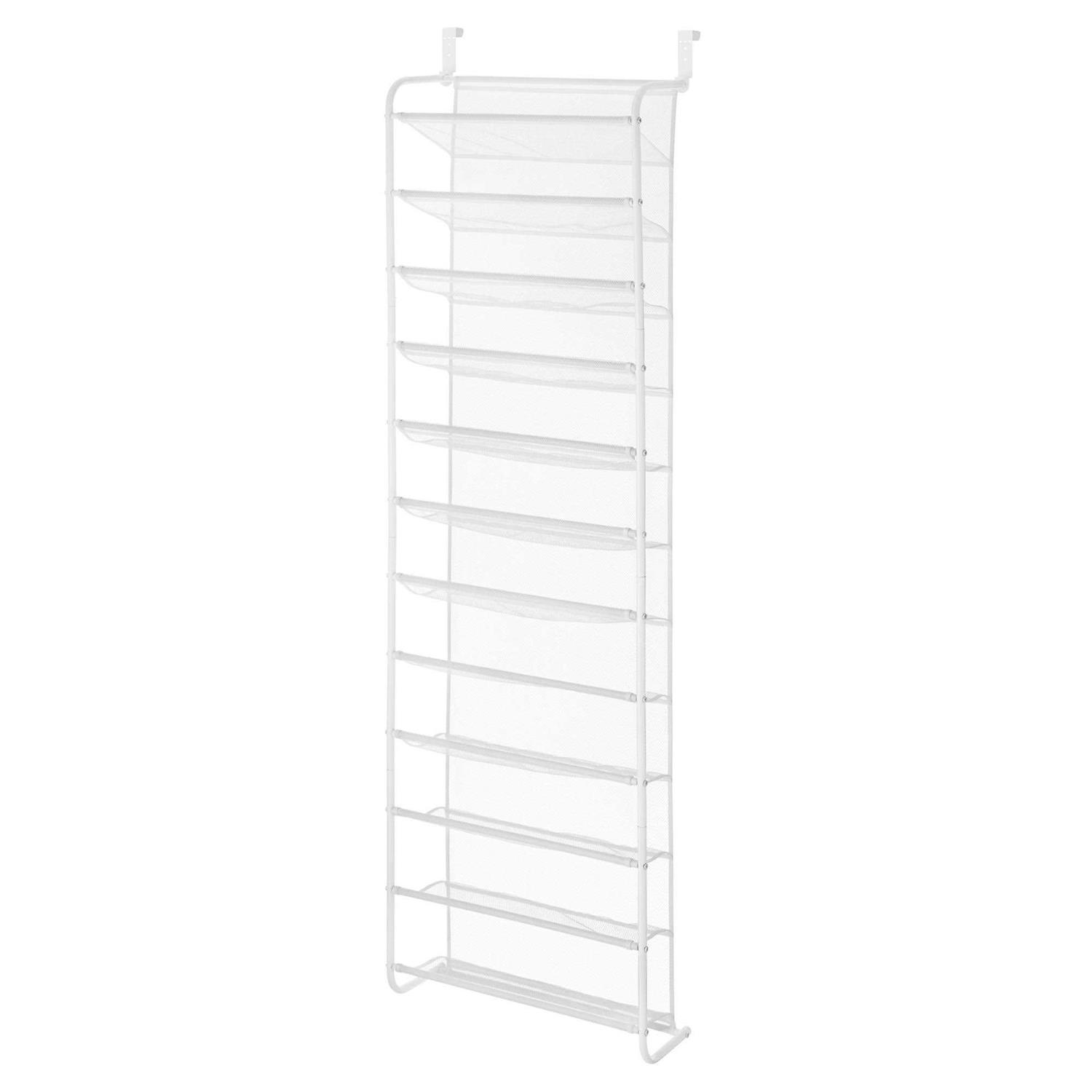 Whitmor White 36-Pair Over The Door Shoe Organizer