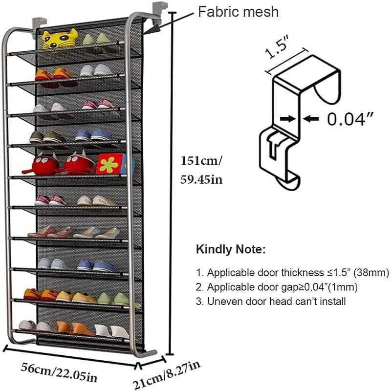 Whitmor White 36-Pair Over The Door Shoe Organizer - Image 4