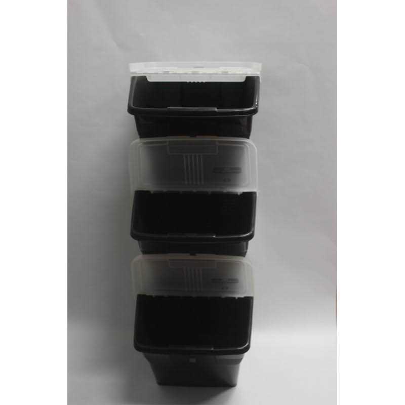WTM BBCL Three Pack of Stackable Bins with Hinged Lids - Image 2
