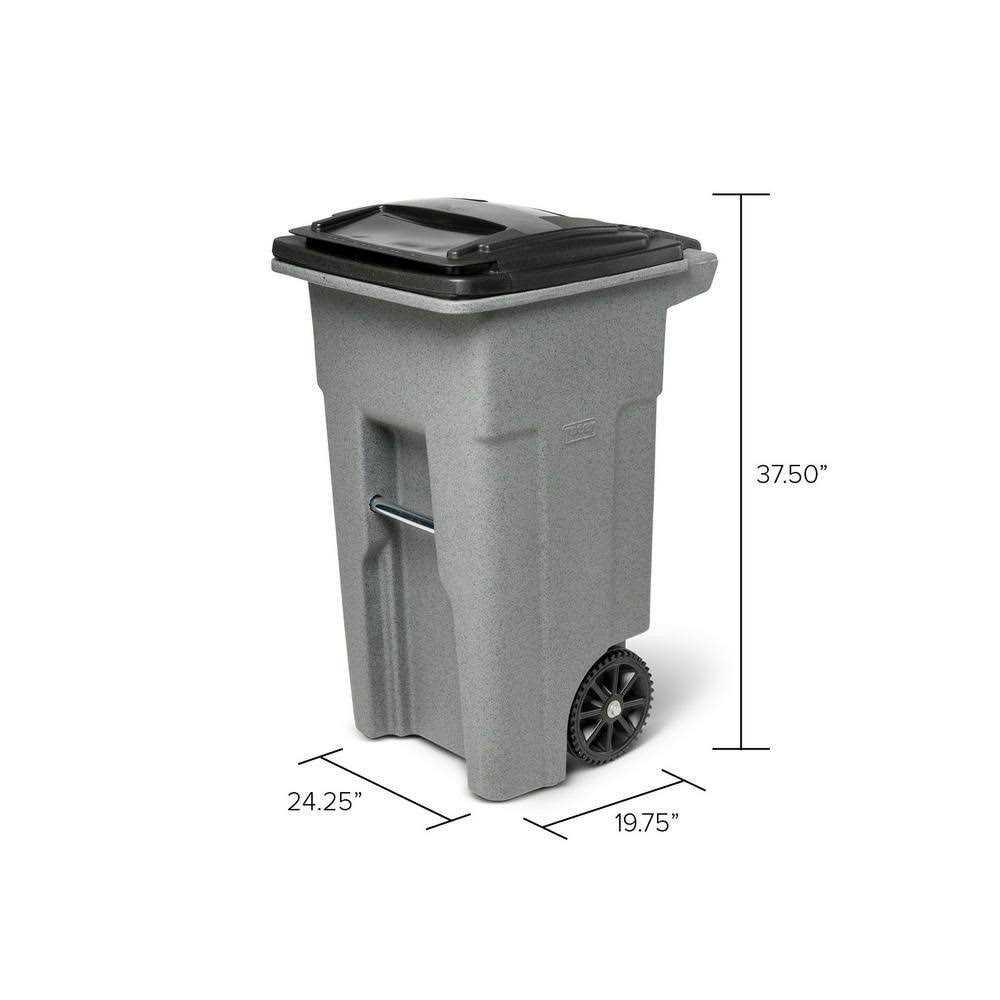 Toter 025532-R1BLU Residential Heavy Duty 2-Wheeled Recycling Can with Attached Lid 32-Gallon Blue - Image 5