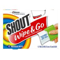 Shout Wipe & Go Instant Stain Remover Wipes