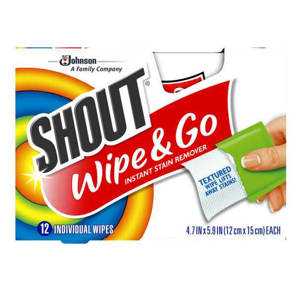 Shout Wipe & Go Instant Stain Remover Wipes