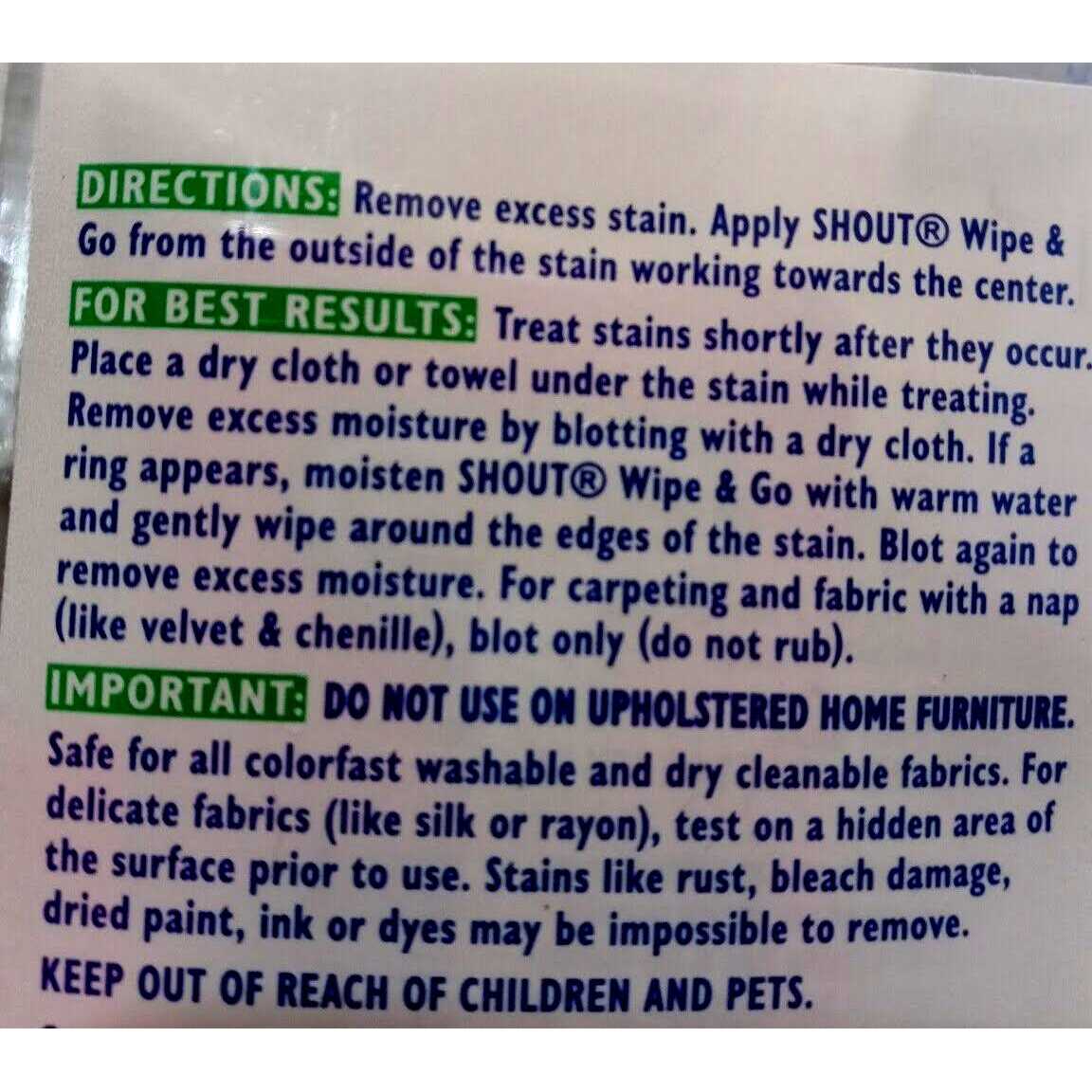 Shout Wipe & Go Instant Stain Remover Wipes - Image 5