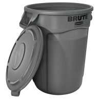 Rubbermaid Commercial Products Brute 44-gallon Gray Plastic Trash Can with Lid