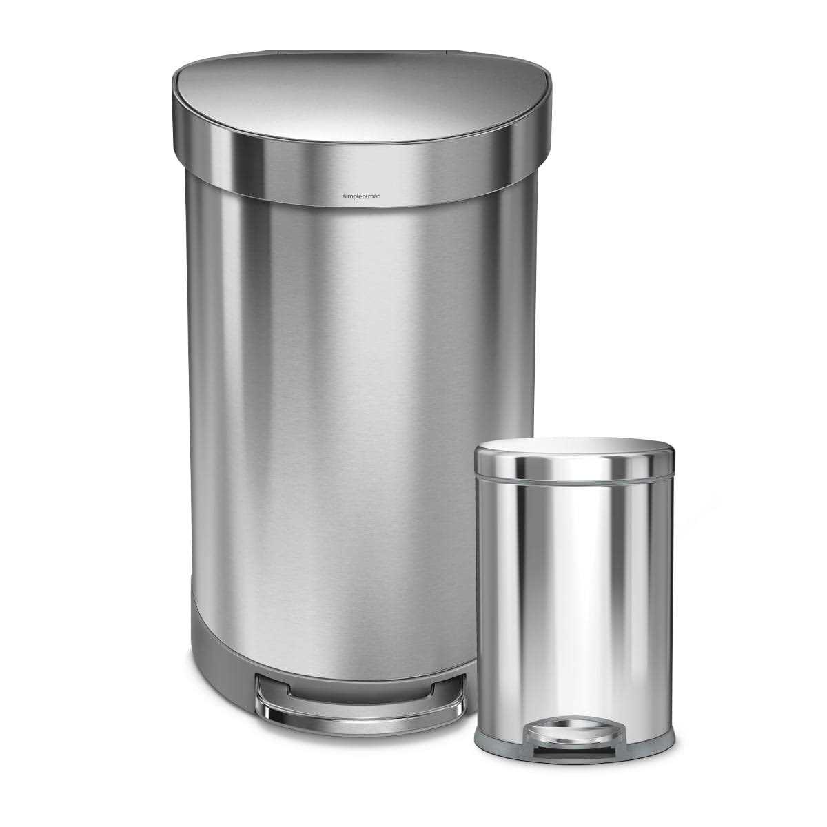 simplehuman 45L Semi Round Step Trash Can