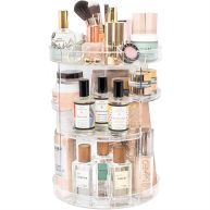 Rotating Makeup Organizer by Tranquil Abode 360 Spinning Storage Display Case
