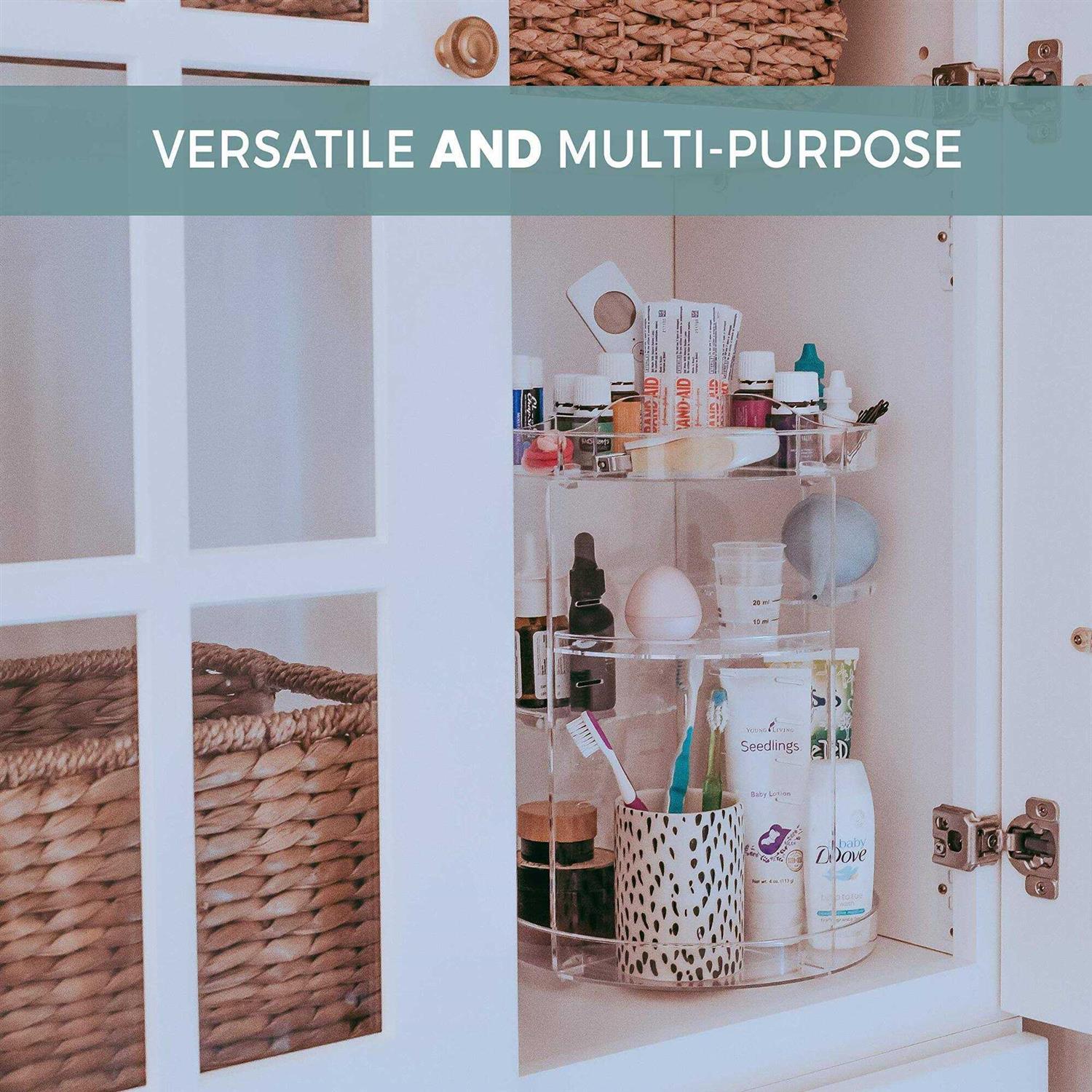 Rotating Makeup Organizer by Tranquil Abode 360 Spinning Storage Display Case - Image 2