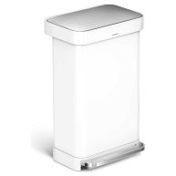 simplehuman 45L Rectangular Step Trash Can with Liner Pocket