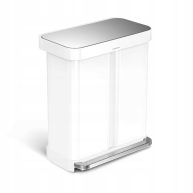 simplehuman 58L Dual Compartment Rectangular Step Trash Can