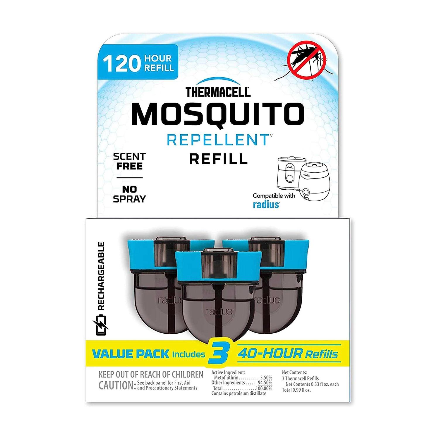 Thermacell Rechargeable Mosquito Repeller Refills Advanced Repellent Formula Provides 20′ Protection Zone