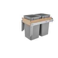 Rev-A-Shelf Double 27qt. Wood Top Mount Soft-Close Waste Container 4WCTM-15BBSCDM2