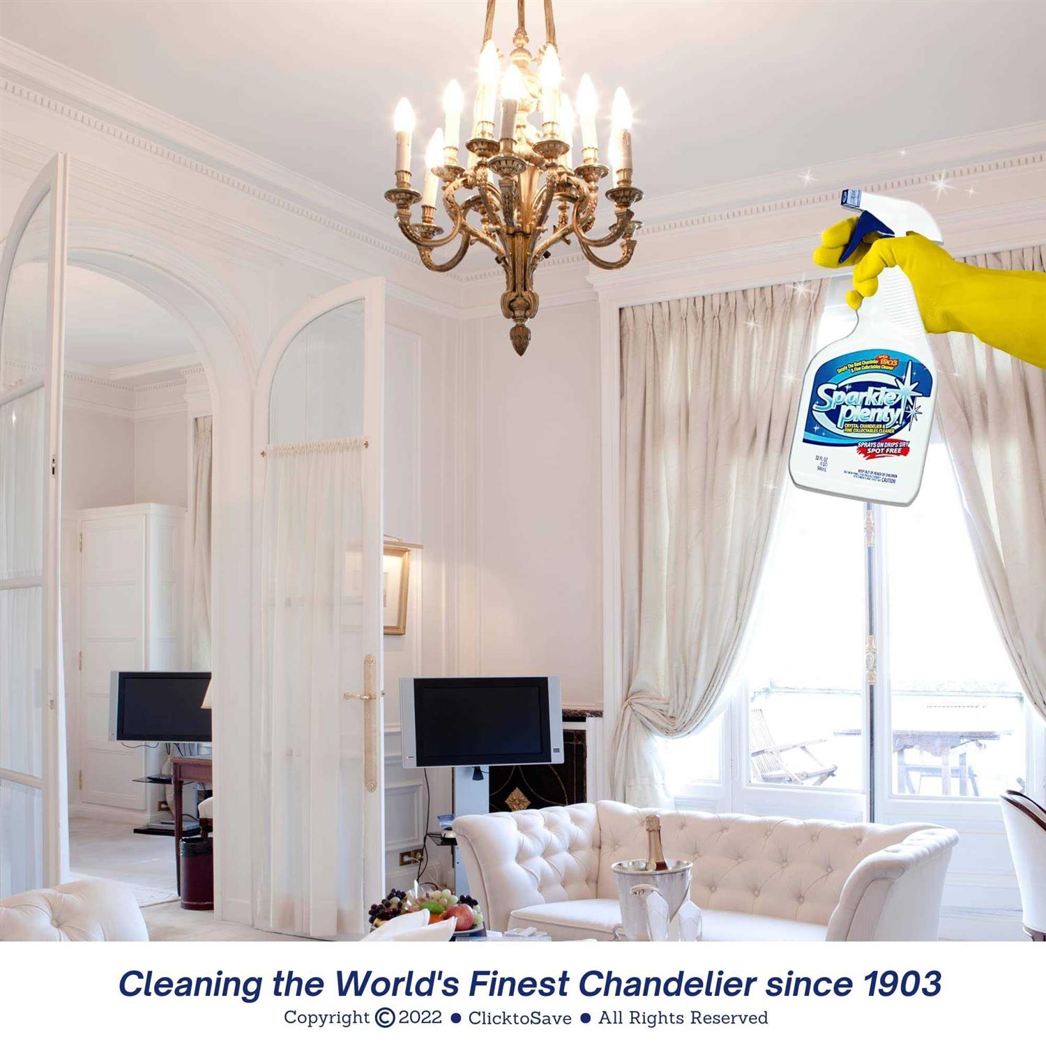 Sparkle Plenty Chandelier Cleaner Drip Dry Spray Crystal Chandelier Cleaner Spray No Wipe - Image 3