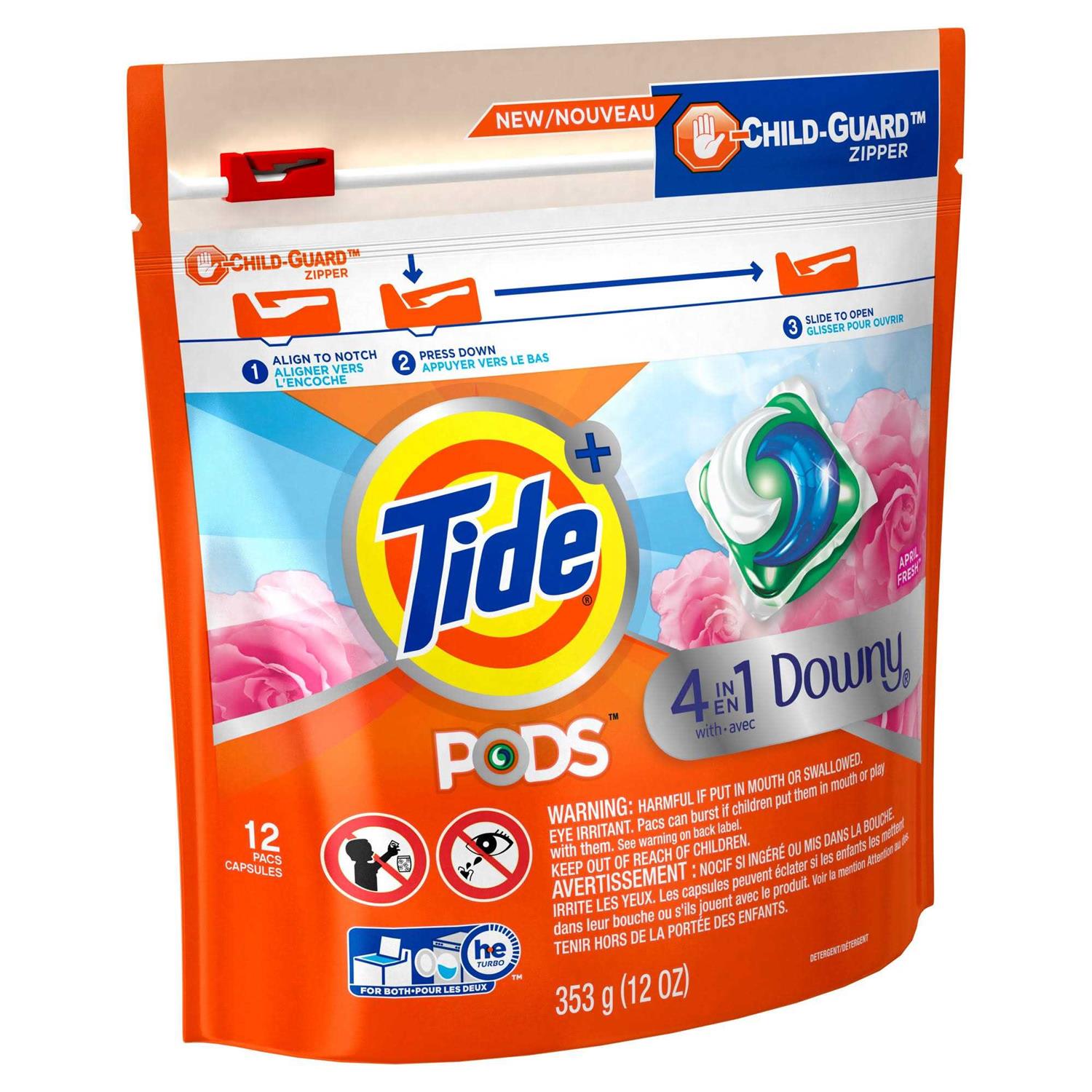 Tide Pods with Downy Liquid Laundry Detergent Pacs