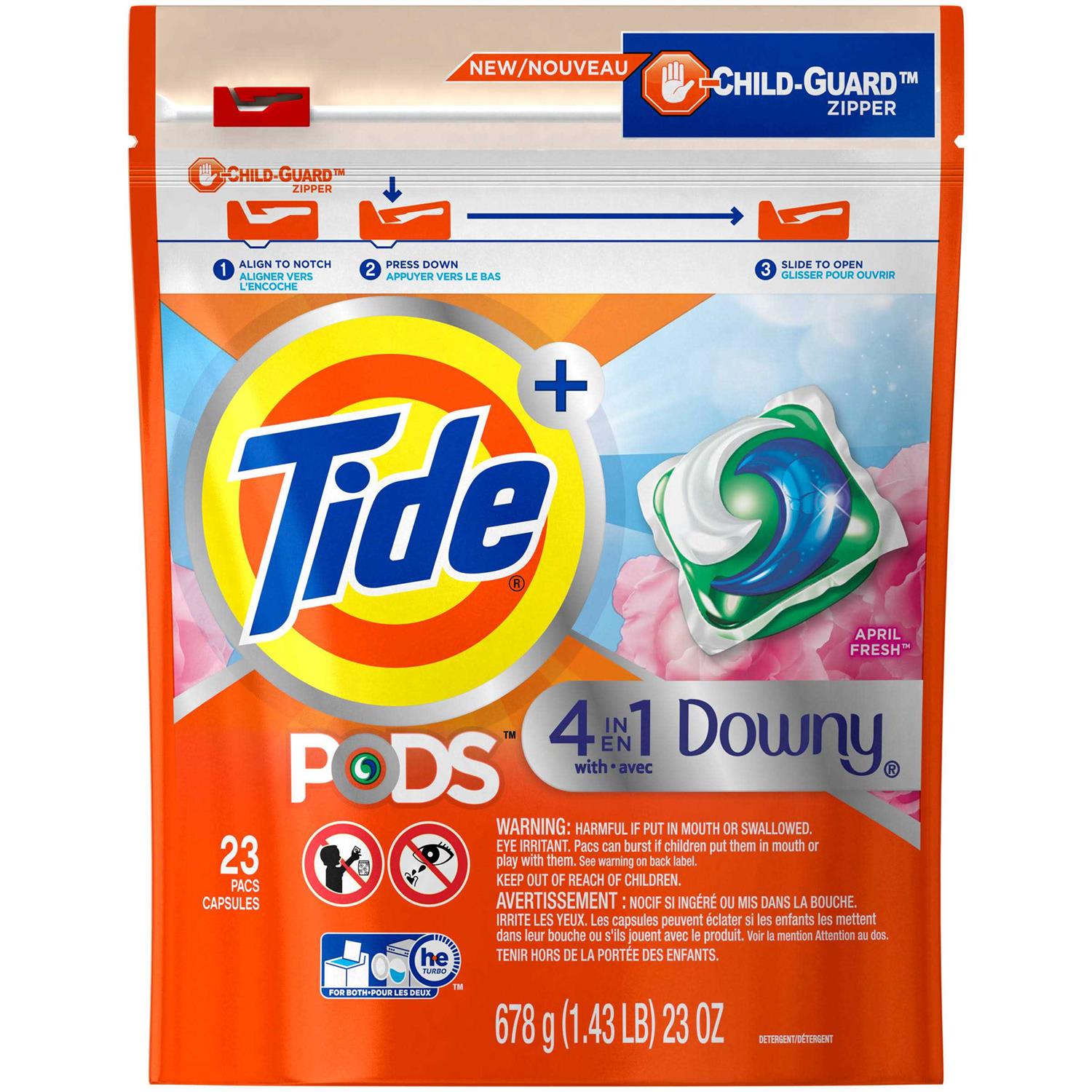 Tide Pods with Downy Liquid Laundry Detergent Pacs
