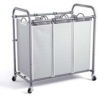 ROMOON 4 Bag Laundry Sorter Cart Laundry Hamper Sorter with Heavy Duty Rolling Wheels for Clothes Storage