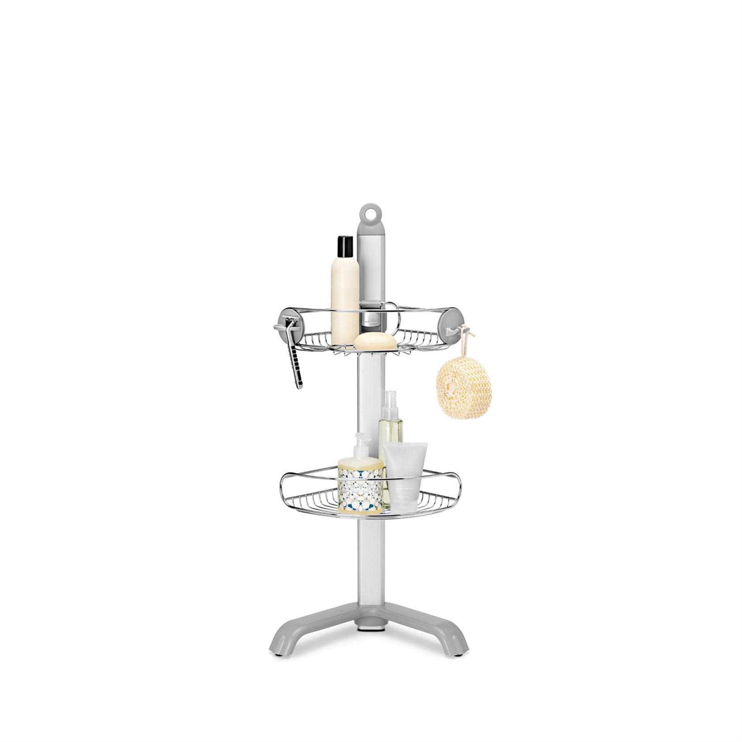 simplehuman Corner Shower Caddy Stainless Steel and Anodized Aluminum