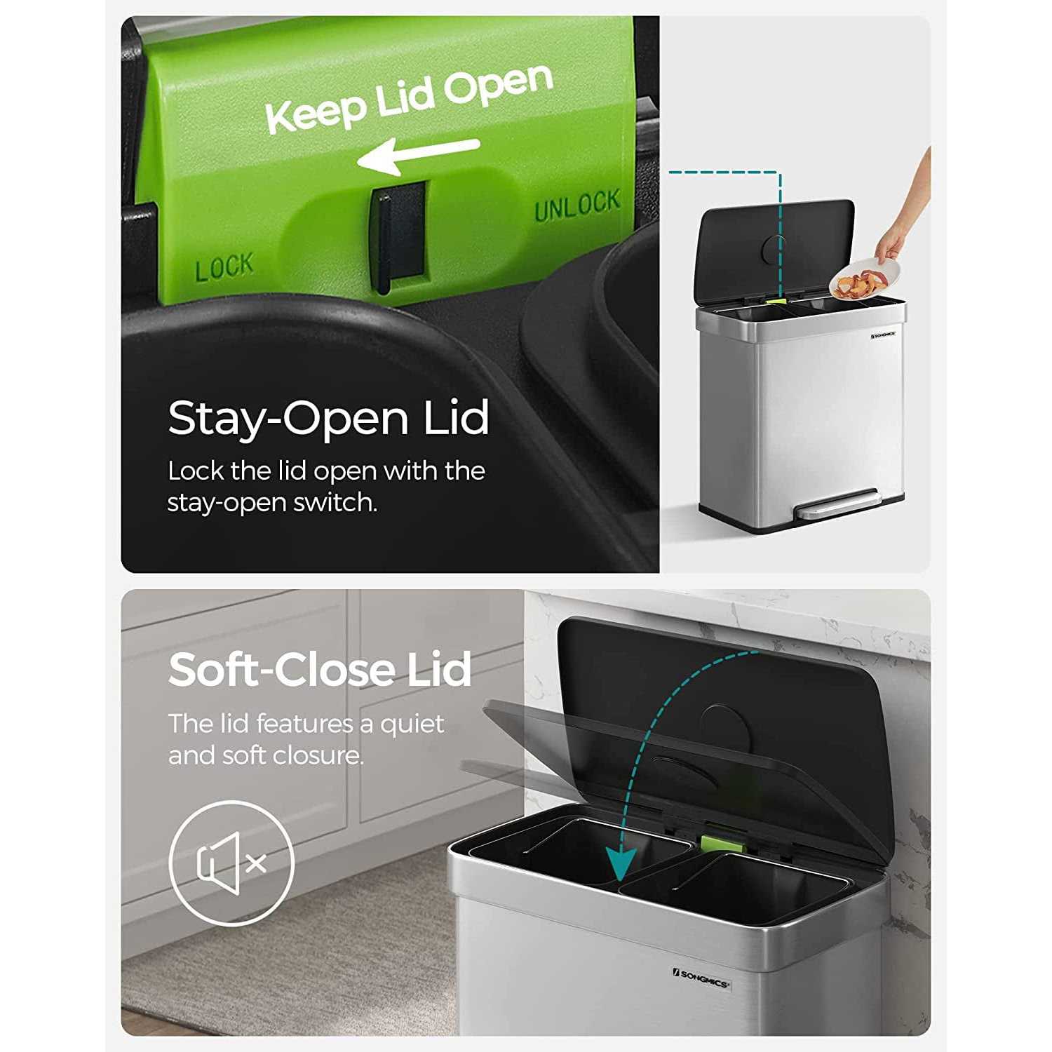 Songmics Kitchen Trash Can - Image 3