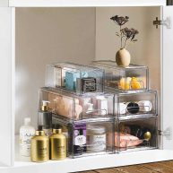 Sorbus Clear Stackable Pull Out Drawers