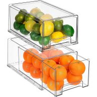 Sorbus Clear Stackable Pull Out Drawers
