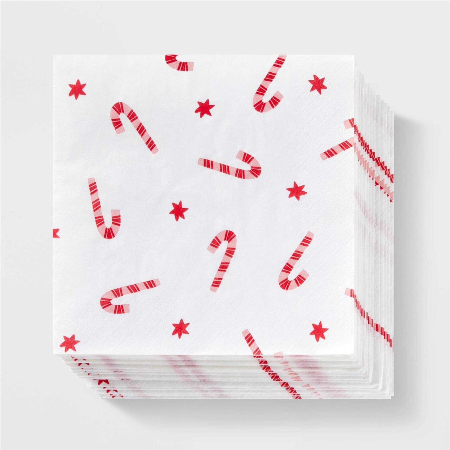 Spritz 20ct Christmas Candy Cane Napkin