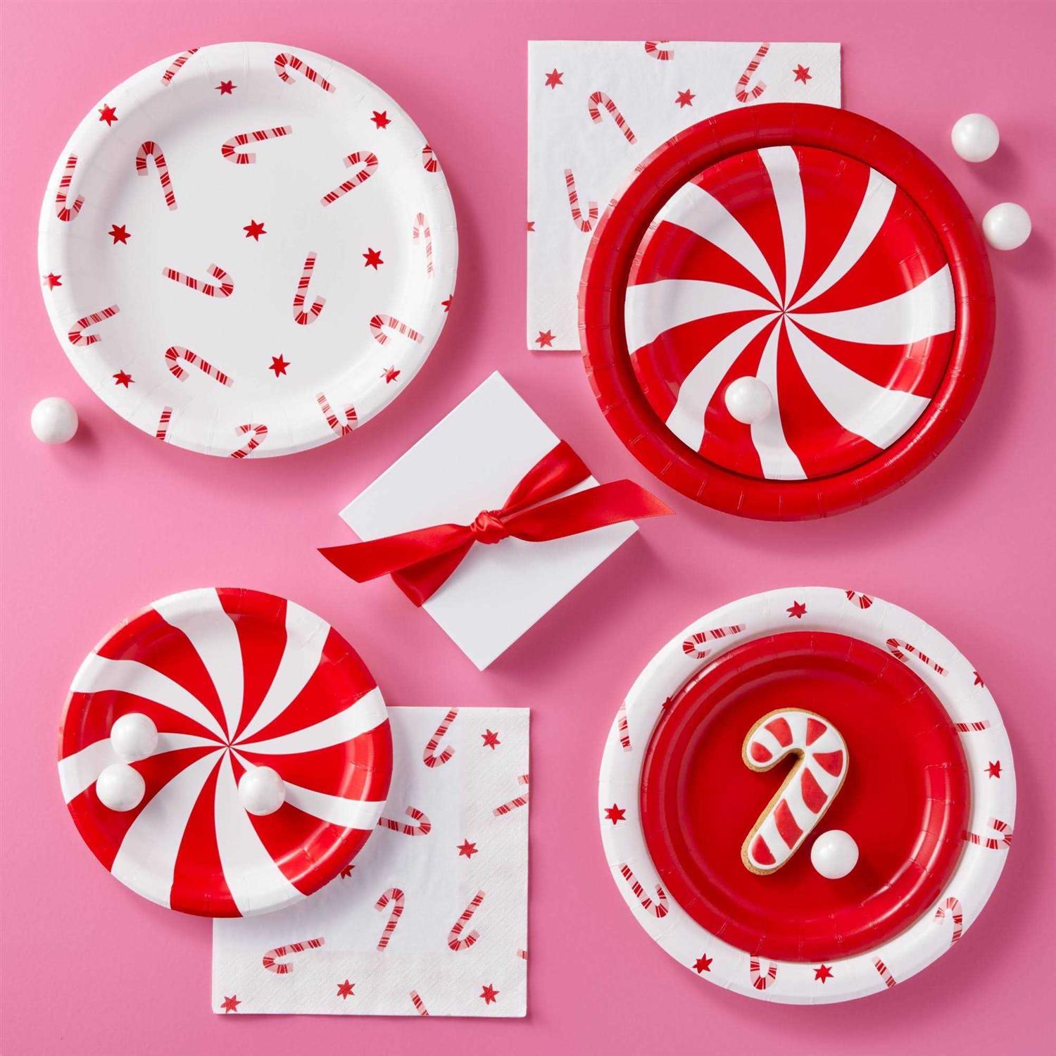 Spritz 20ct Christmas Candy Cane Napkin - Image 2