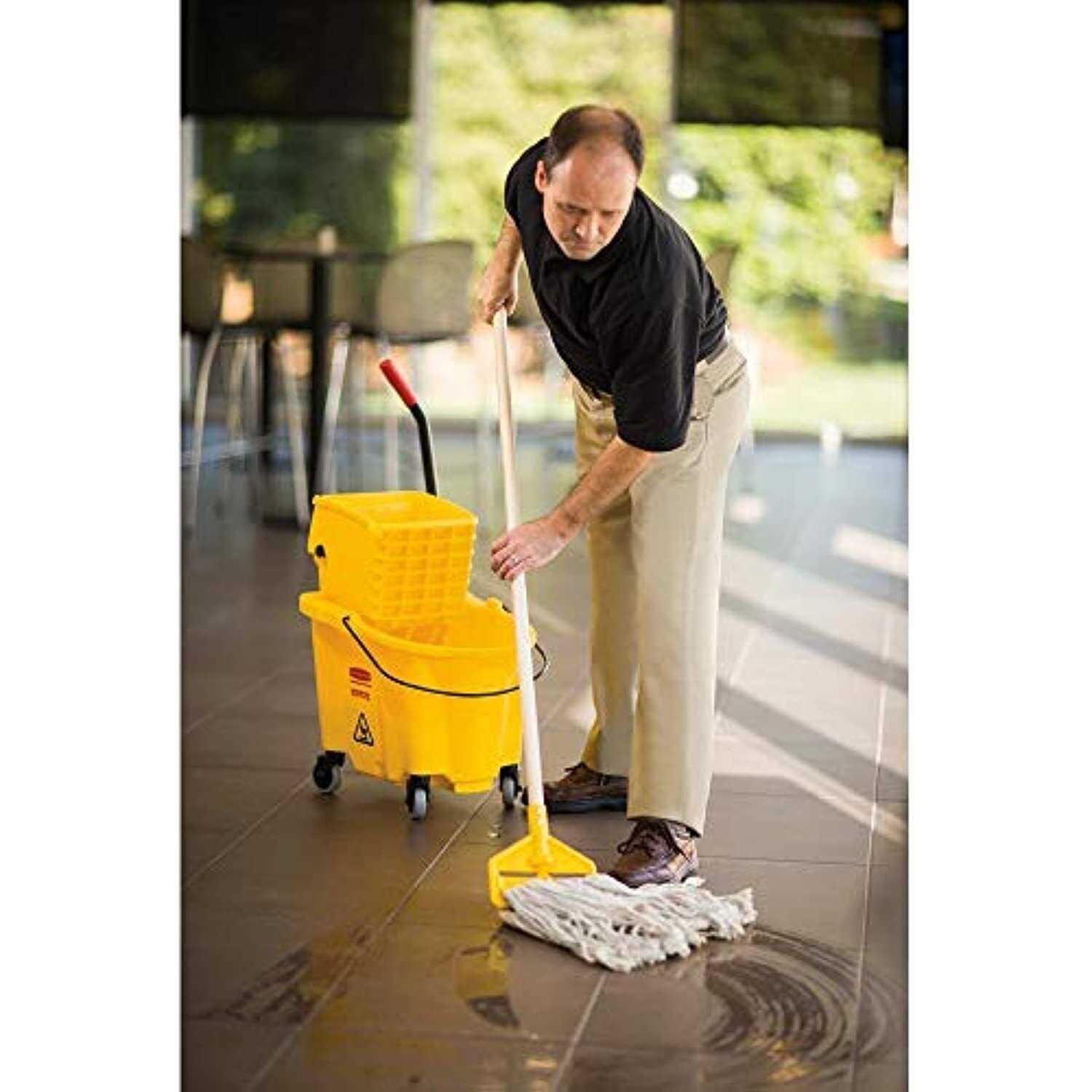 Rubbermaid Mop Bucket WaveBrake 35 qt Yellow 1887305 - Image 5