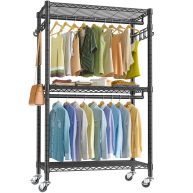 VIPEK V12 Heavy Duty Rolling Garment Rack 3 Tiers Clothes Rack