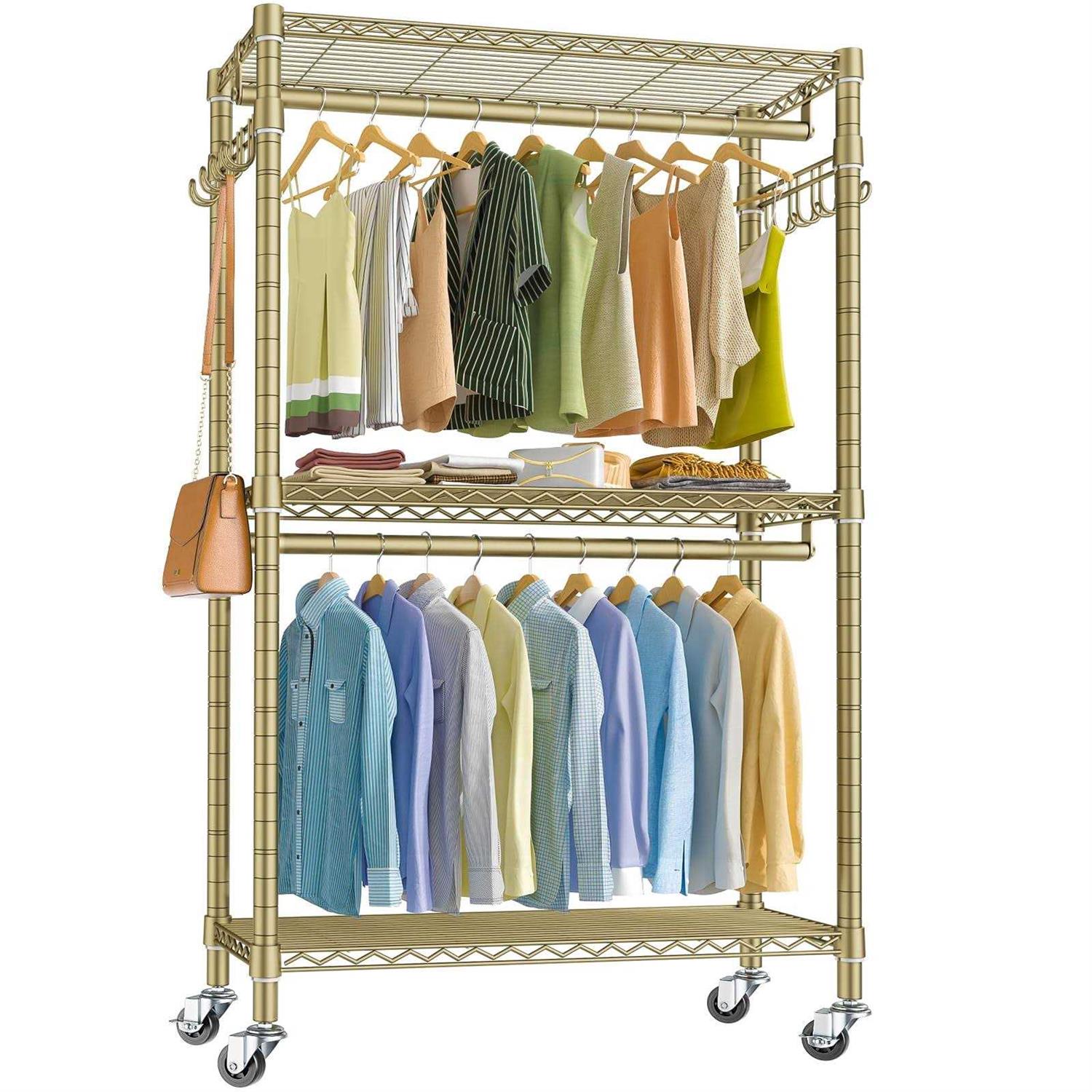 VIPEK V12 Heavy Duty Rolling Garment Rack 3 Tiers Clothes Rack