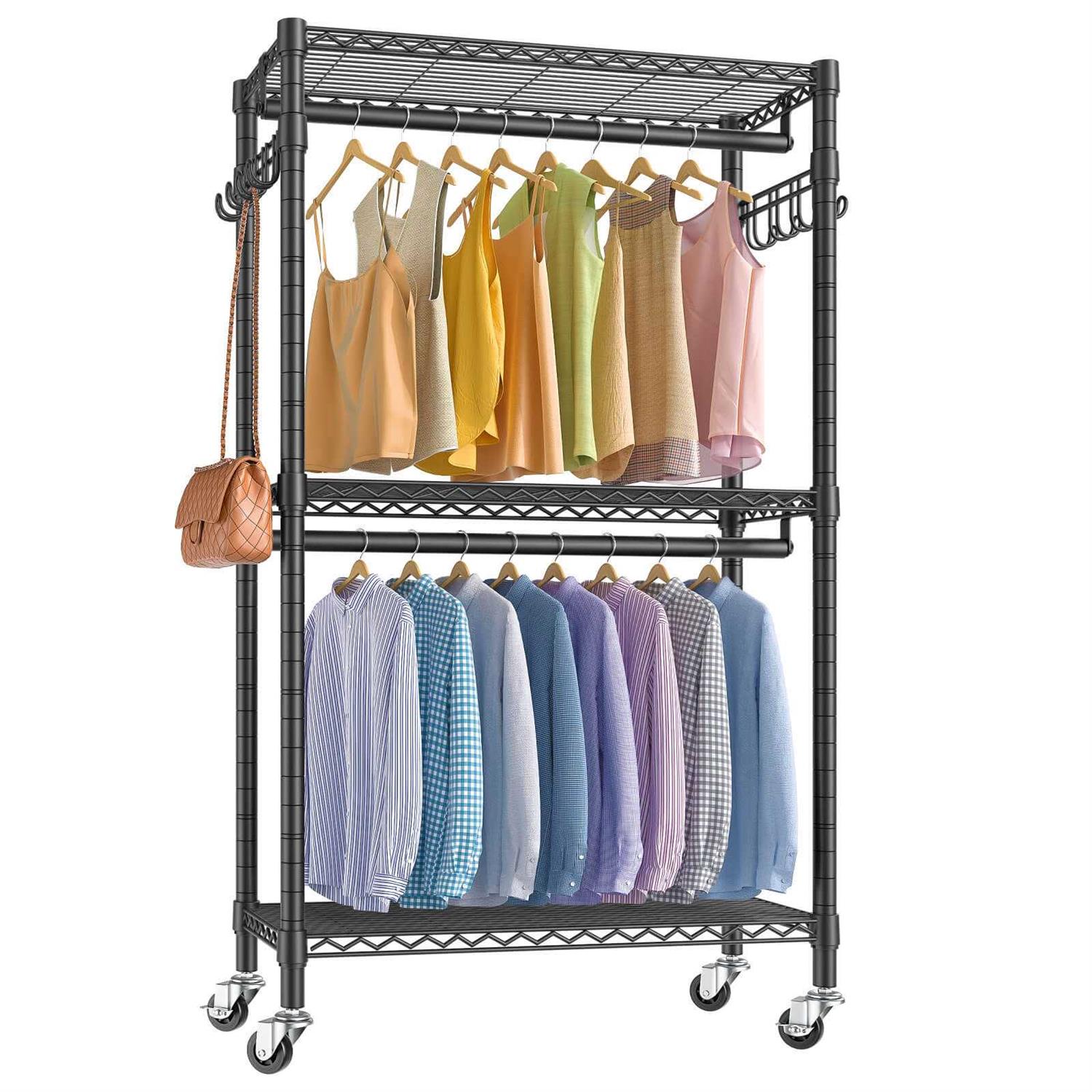 VIPEK V12 Heavy Duty Rolling Garment Rack 3 Tiers Clothes Rack