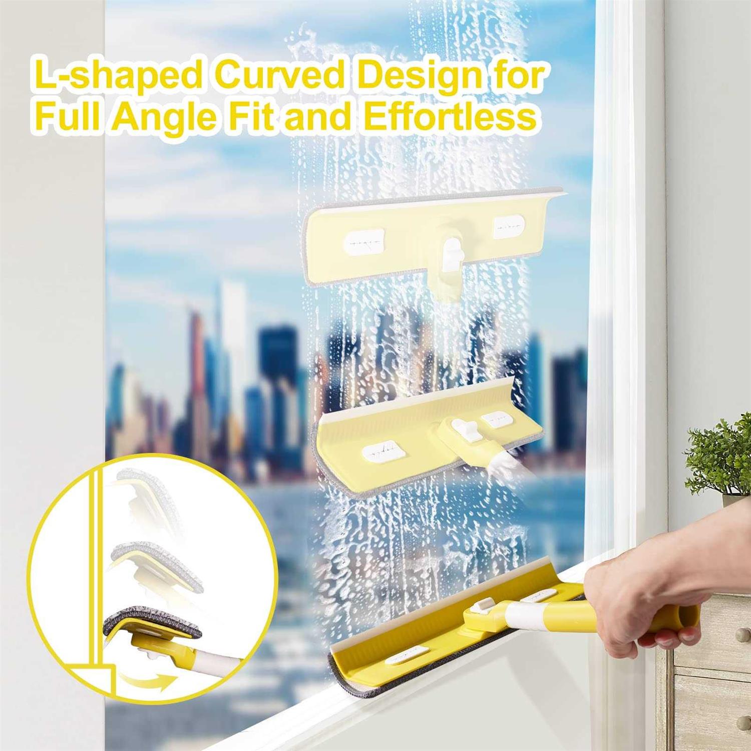 THOMEN squeegee for window cleaning never leaving streaks upgraded window cleaning squeegee kit dual-purpose - Image 2