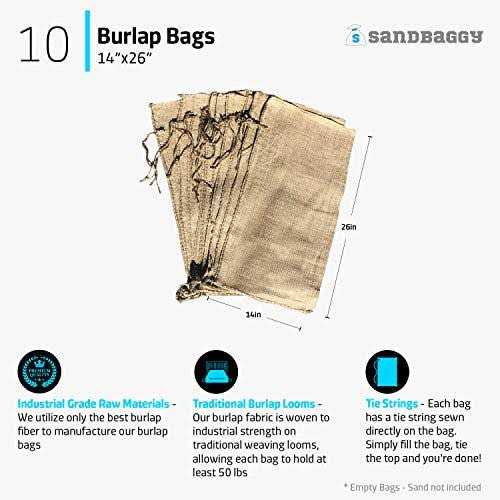 Sandbaggy Burlap Sand Bag Size 14 x 26 Sandbags 50lb Weight Capacity - Image 5